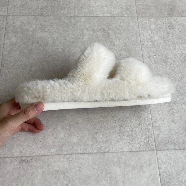 エコファー ホワイト ルームシューズ